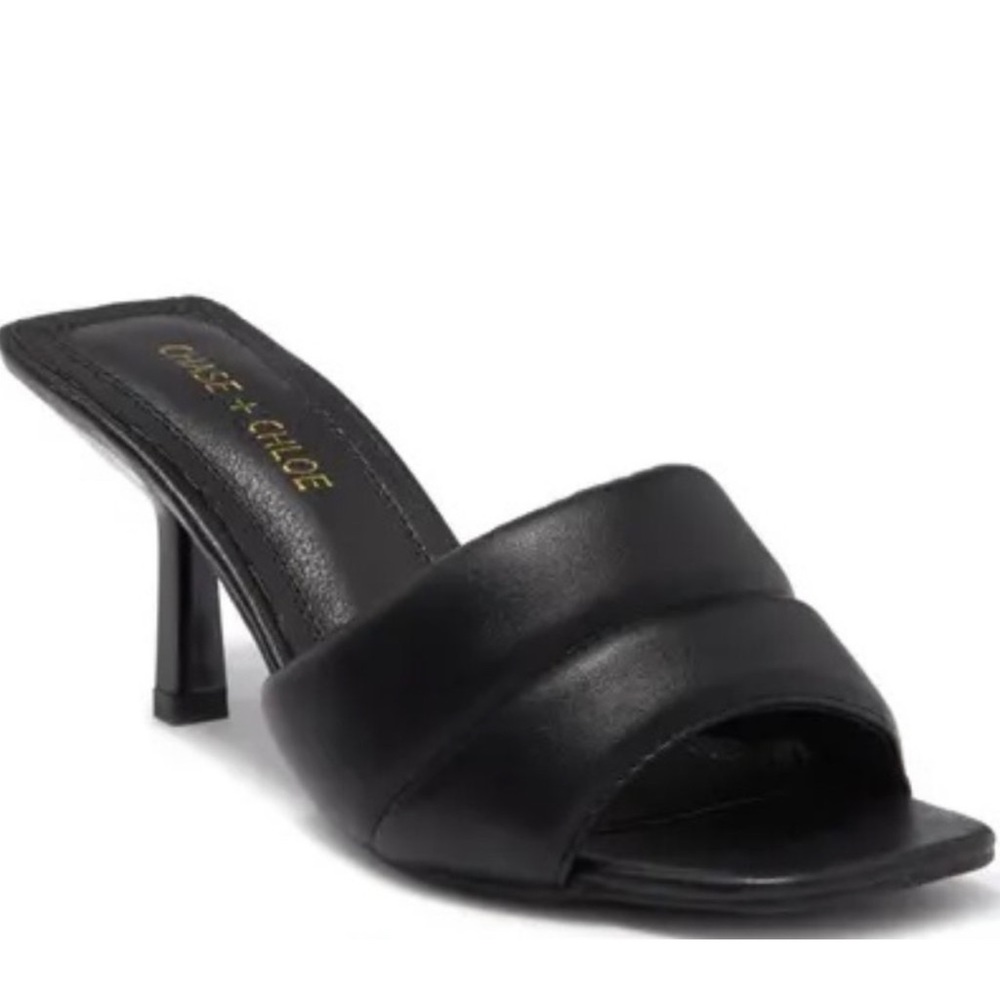 Chase + Chloe black heels/sandals. Style Eliza-6. Worn once. EUC. Comes with box
